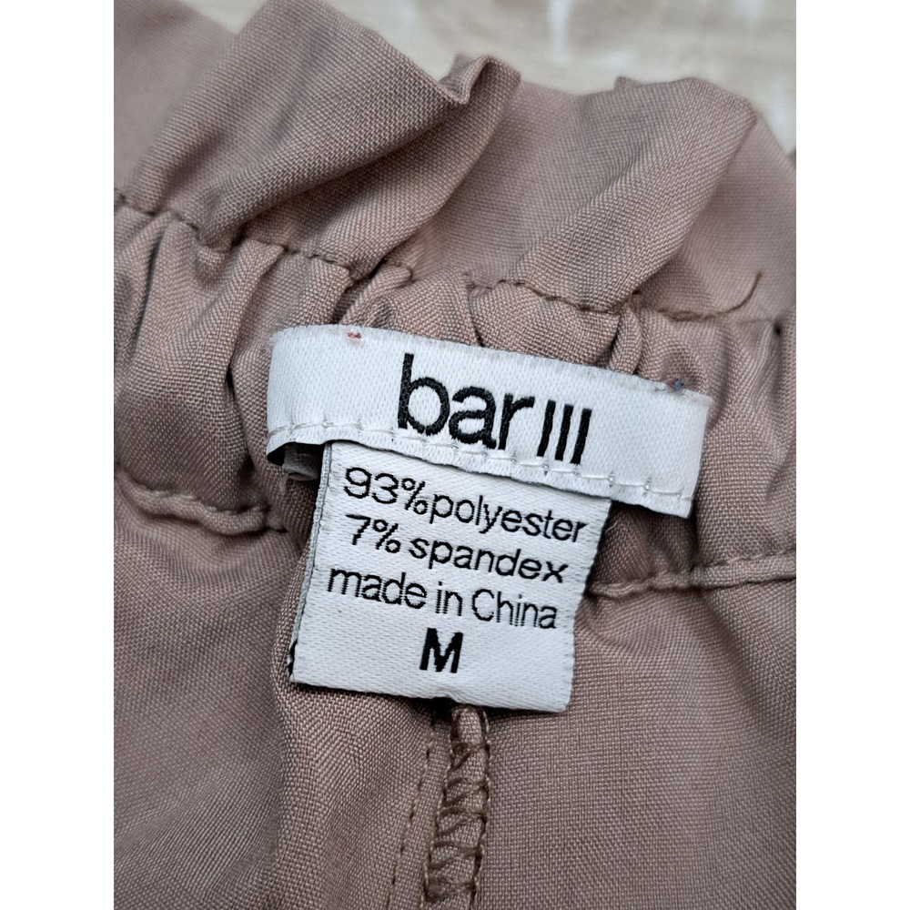 Bar III Womens Taupe Mauve Paperbag Waist Rope Drawstring Shorts Size M - Picture 5 of 8